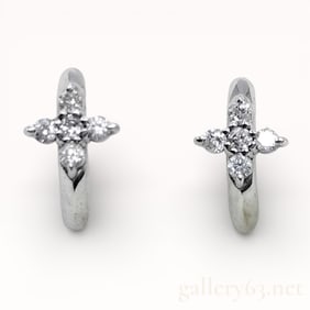 White Gold Natural Diamond Huggie Earrings