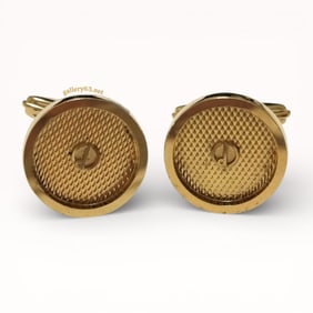Vintage Dunhill Gold Plated Monogram Logo Cufflinks