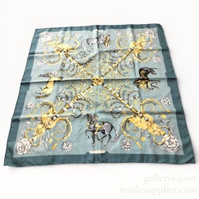 Hermès Paris "Parc Royal" 100% silk scarf designed by Françoise Héron