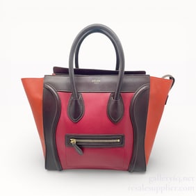 Celine Micro Luggage Tri Color Leather Handbag