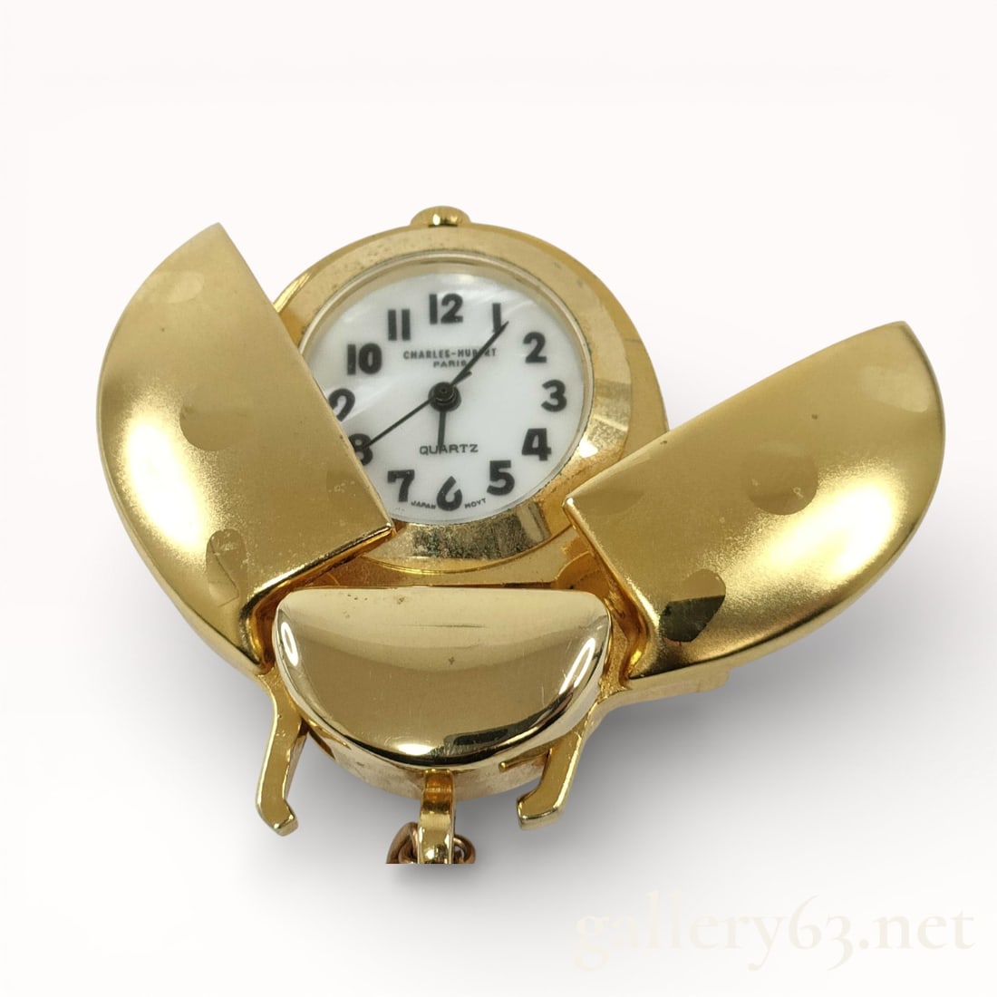 Charles Hubert Ladybug Pocket Watch on Gilt Chain (1 of 10)