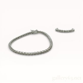 925 Sterling Silver Natural Diamond Tennis Bracelet 6.75 in. and Ring sz 6.5