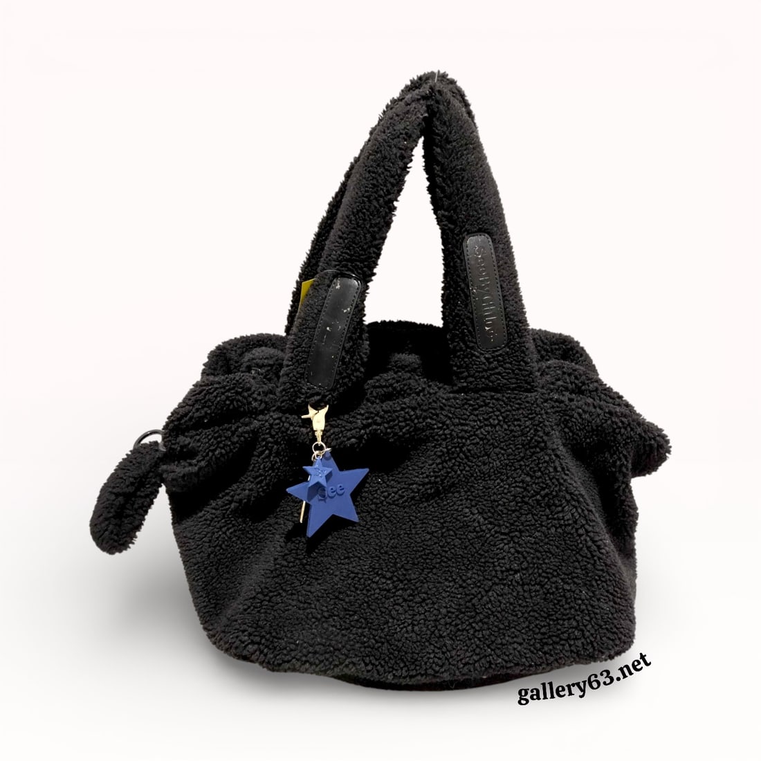 See by Chloe Black Sherpa Handbag with Charm: Authentic See By Chloé black sherpa handbag with a star charm.