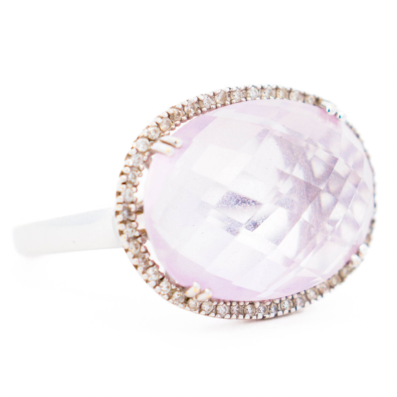 18KWG 10.96ct Lavender Amethyst & Diamond Cocktail Ring, Size 6.25 (1 of 6)