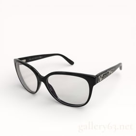 Jimmy Choo Black Rectangular Prescription Glasses with Logo Temples