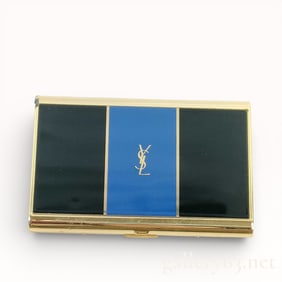 Vintage Yves Saint Laurent Enamel Paneling Business Card Holder