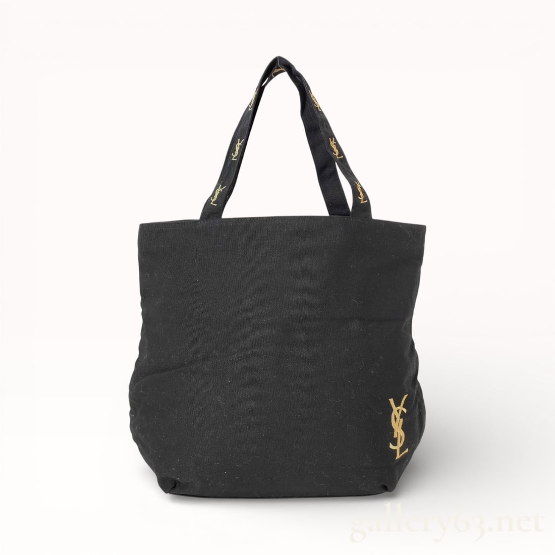 Vintage Yves Saint Laurent Black Canvas Logo Tote Bag (1 of 10)