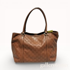 Gucci Sima Leather Brown Tote Handbag