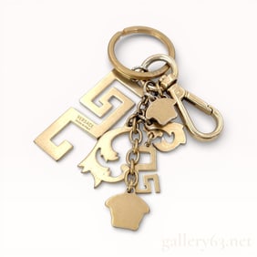 Versace Gold Tone Multi Charm Keyring