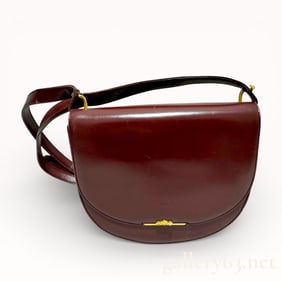 Beautiful Vintage Gucci Mahogany Leather Saddle Bag