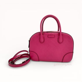 Gucci Bright Diamante 2 Way Pink Leather Bag