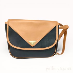 Vintage YSL Yves Saint Laurent Canvas and Leather Monogram Shoulder Bag