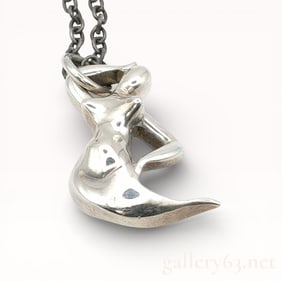 Georg Jensen Mermaid 925 Sterling Silver Necklace on 24 in Chain