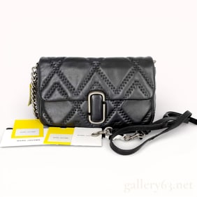 Marc Jacobs The Quilted Leather J Marc Flap Bag in black