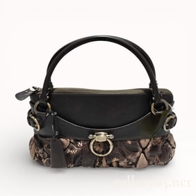 Salvatore Ferragamo Gancini Python Handbag