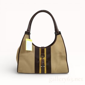 Gucci Jackie Canvas and Leather Handbag