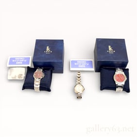 Group Lot of 2 Seiko Watches with Boxes and 1 Citizen Watch