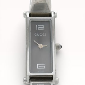 Gucci Stainless Steel Cuff Bracelet Quartz Watch 7"