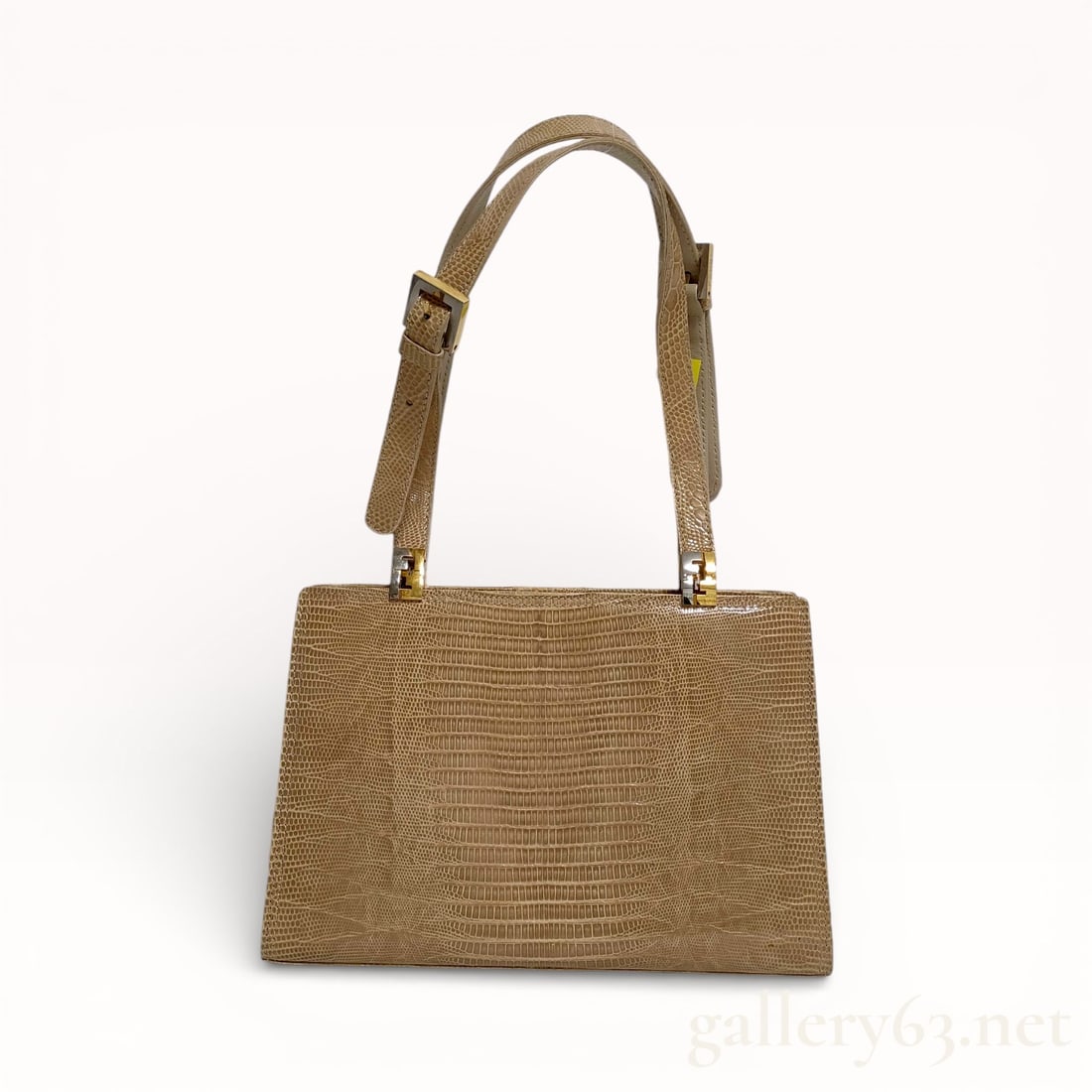 Vintage Fendi Python and Leather Handbag Deadstock New with Tags: Authentic Fendi handbag featuring a structured body crafted of tan python skin. Rectangular silhouette with a flat base and clean, straight sides. Adjustable leather shoulder strap set with buckle har