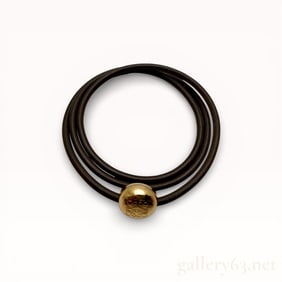 Loewe Anagram Leather Wrap Bracelet