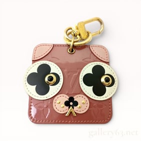 Louis Vuitton Pink Monogram Vernis Animal Faces Bag Charm and Key Holder. M68217 Valentine Dog