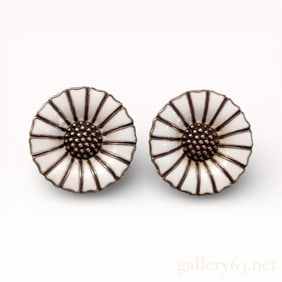 Georg Jensen SV925 Daisy Clip-On Earrings with Box