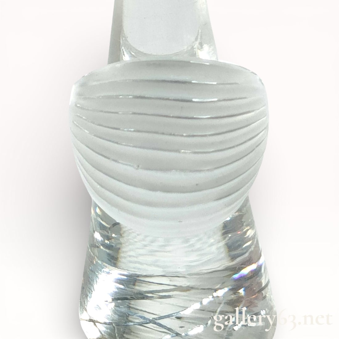 Lalique Frosted Crystal Glass Ring with Box (1 of 8)