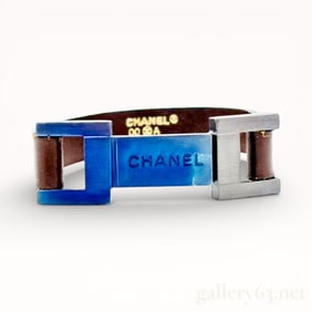 Chanel Year 2000 Autumn Leather Cuff Bracelet