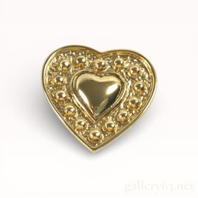 Yves Saint Laurent Gold-Tone Heart Brooch