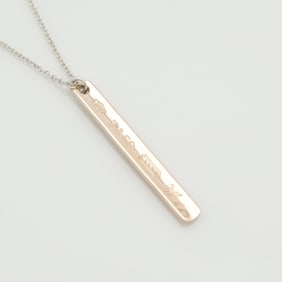 Tiffany & Co. 1837 Narrow Bar Necklace in Rubedo and 925 Sterling Silver