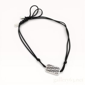 Fendi Zucca Steel and Cord Bracelet with Box