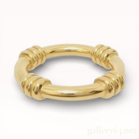 Hermès Bouet Gold Plated Ring with box size 8