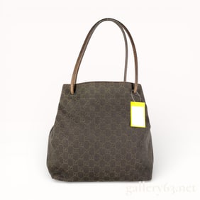 Gucci Classic Everyday Carry GG Canvas Tote Bag in Brown Canvas & Leather