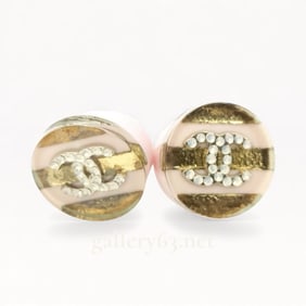 Vintage Chanel Rhinestone Logo 13C Stud Earrings