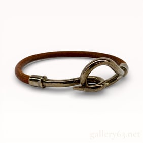 Hermès Jumbo Hook & Eye Bracelet Palladium-Tone