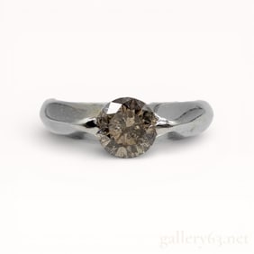 Platinum 1.011ct Natural Diamond Solitaire Ring size 7.5