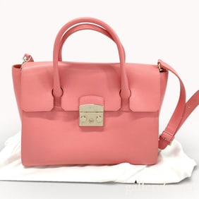 Furla Metropolis Medium 2-Way Satchel in Blush Leather