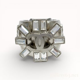 Chanel 08A Rhinestone CC Ring
