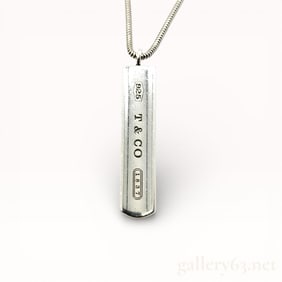 Tiffany & Co. 1837 Sterling Silver Bar Necklace