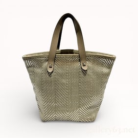 Hermès Kaba Chennai PM Tote in Beige Woven Textile with Leather Handles