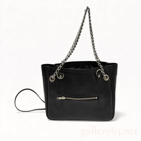 Comme des Garcons Black Leather Chain Shoulder Bag