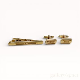 Dior Tie Bar and Cufflinks Set