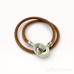 Hermès Lancelot Double-Wrap Leather Bracelet