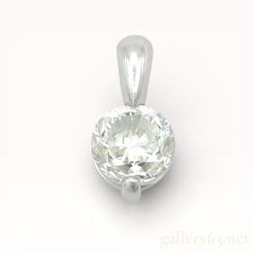 1 Carat Natural Solitaire Diamond Pendant in Platinum i-si2-vg medium blue fluorescence