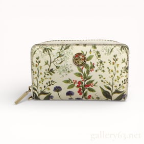 Tory Burch Floral Round Zip Wallet