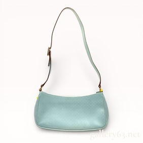 Vintage Gucci Microguccissima Shoulder Bag in Light Blue Leather - excellent condition