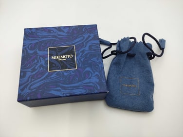 Mikimoto Cultured Pearl Necklace with 18k Gold Clasp, with Box