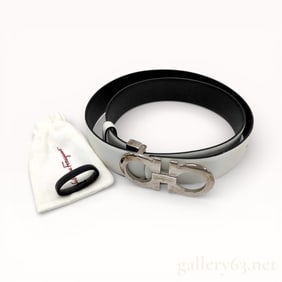 Salvatore Ferragamo Gancini Reversible Leather Belt with Pouch