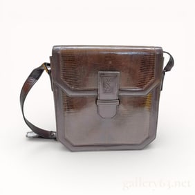 Yves Saint Laurent Python Skin Brown Shoulder Bag