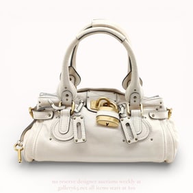 Chloe Paddington satchel bag in ivory leather.